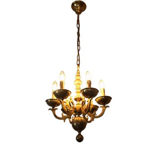 19th Century Brass Hallway Chandelier For Sale