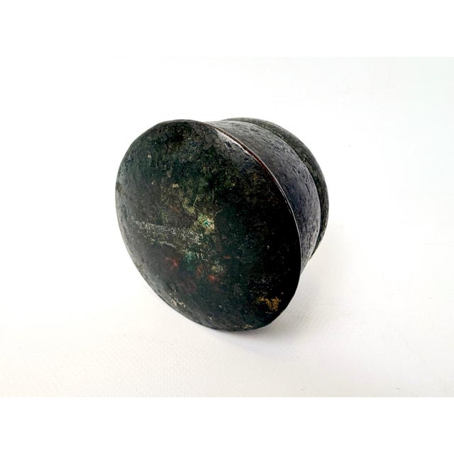 Antique Islamic Berber Copper Henna Box with Fluted Lid, 1890s For Sale - Image 5 of 10