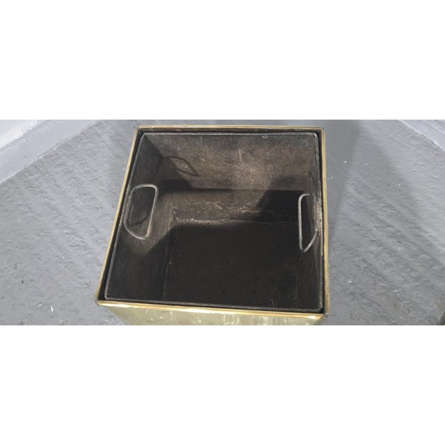 Metal Art Deco Brass Coal Bin, 1920 For Sale - Image 7 of 8