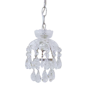 1950s Parachute Chandelier With Hand Blown Glass Dish