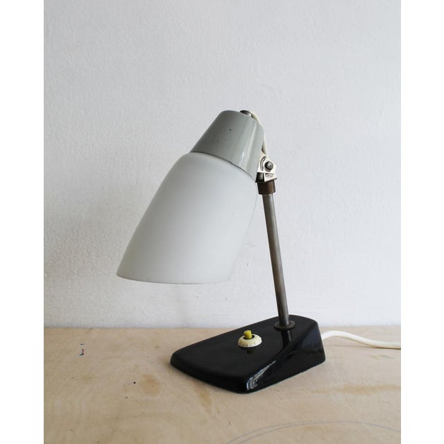 Black Mid-Century Czech Table Lamp by Jaroslav Anýž for Lustry Kamenický Šenov, 1950s For Sale - Image 8 of 12