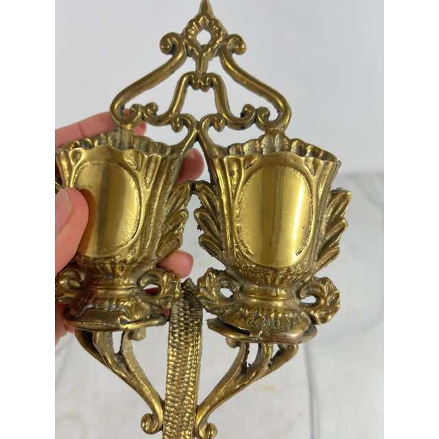 Metal Vintage Brass Match Holder For Sale - Image 7 of 7