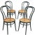 Brown Dining Chairs in Curved Beech & Vienna Straw Seat by Michael Thonet for Thonet, 1940s, Set of 4 For Sale - Image 8 of 8