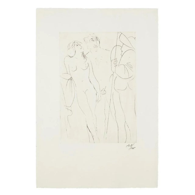 A Scene from King Oedipus is an original etching realized by Giacomo Manzù in 1968. Racocin Press inc New York, Officina...