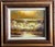Vintage, impressionist style, sunset seascape oil painting in vintage wood frame. Signed to the lower right. Painting...