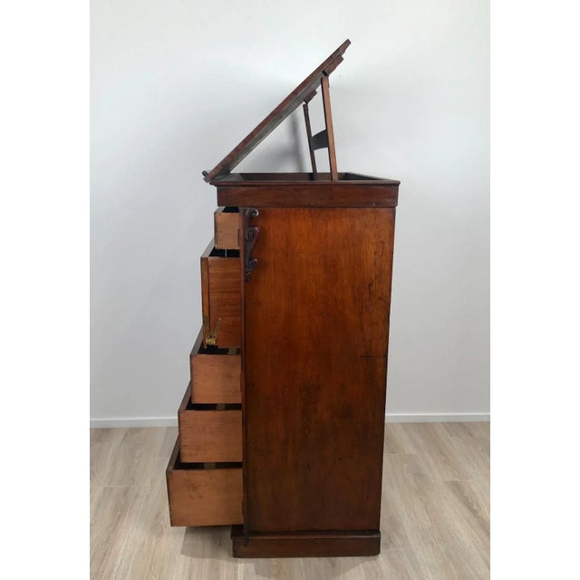 19th Century English Traditional Wellington Secretary Chest of Drawers For Sale - Image 10 of 11