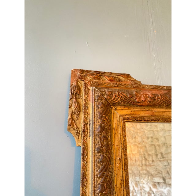 Napoleon III Mirror in Stuccoed and Patinated Wood For Sale - Image 3 of 8