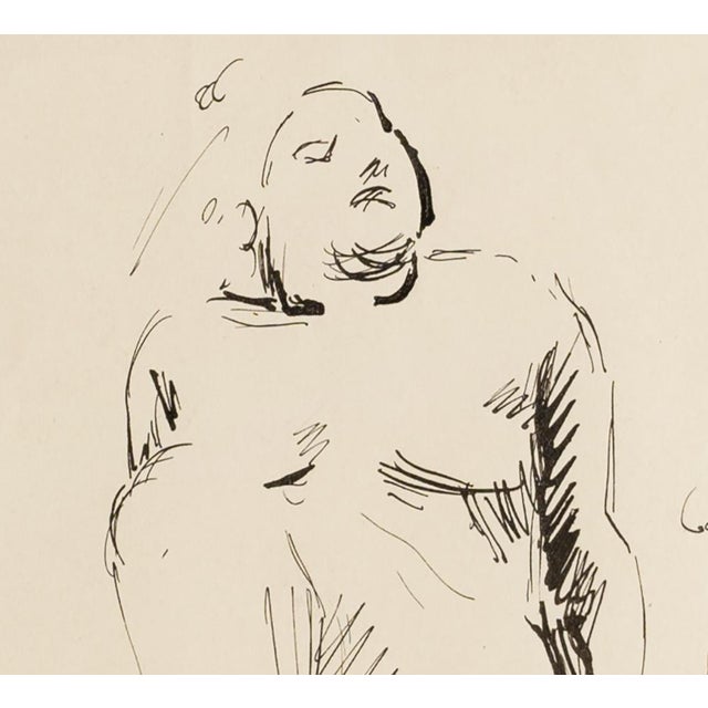 This beautiful antique figure drawing from the late 1800's/early 1900's, features multiple views of a female figure,...