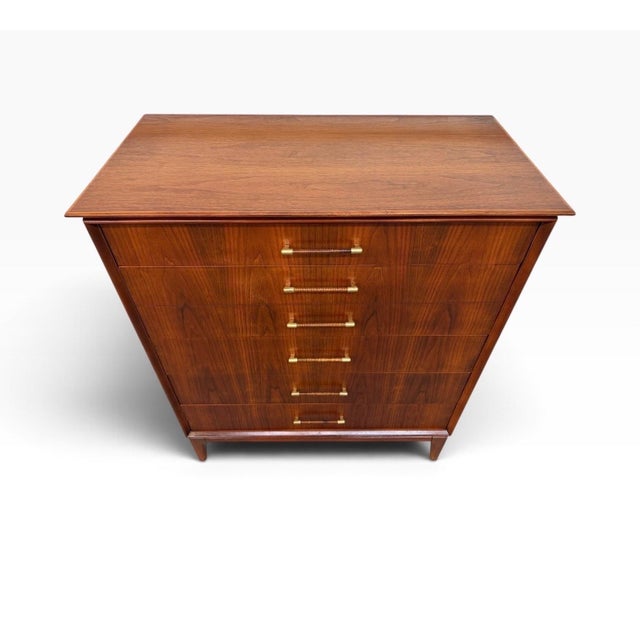 Mid-Century Modern 5-Drawer Walnut High Chest - Refinished! For Sale - Image 4 of 6