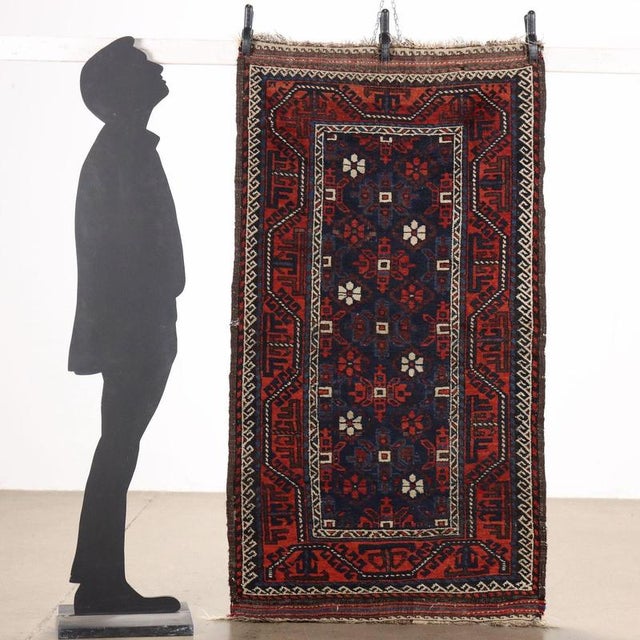 Beluchi wool rug, large knot, handmade. This piece is attributed to the mentioned designer/maker. It has no attribution...