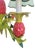 Vintage Custom Hand Painted Palm Beach Regency Pink Green Pineapple 6 Light Chandelier W/ Striped Shades For Sale - Image 10 of 12