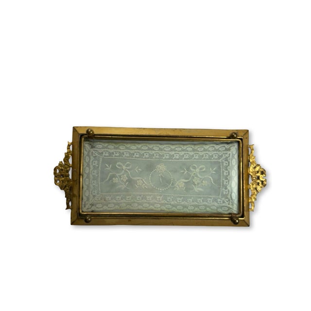 This exquisite little antique vanity tray is like a piece of jewelry for your dressing table. Made by Empire Art Gold in...