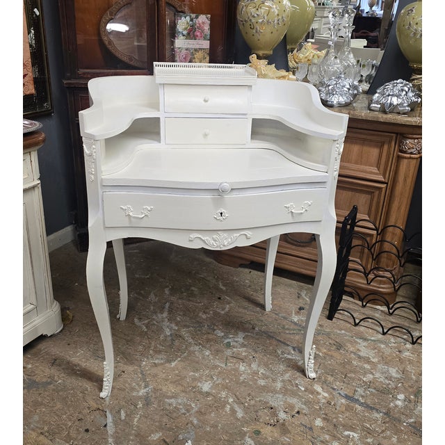 Late 19th Century Petite French Shabby Chic Secretary Desk For Sale - Image 10 of 10