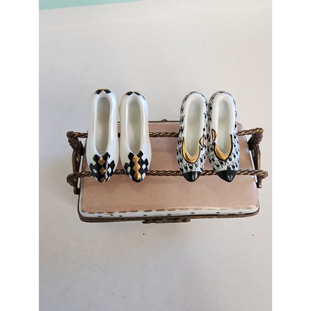 Traditional Limoges Porcelain Box Shoe Themed For Sale - Image 3 of 9