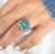 Contemporary Natural 5.96 cts Zambian emerald & 1.46 cts rainbow sapphire ring in 18k gold For Sale - Image 3 of 18