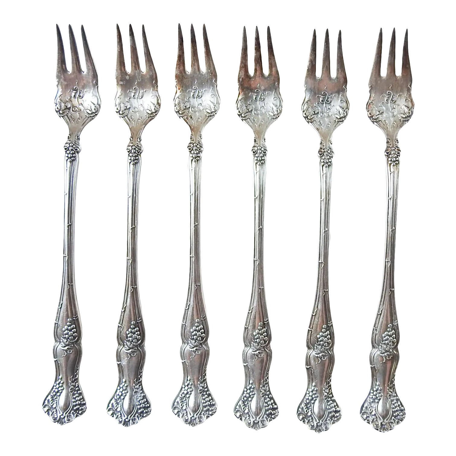 Vintage Silverplate Cocktail Forks Grape Pattern Set of 6 Chairish