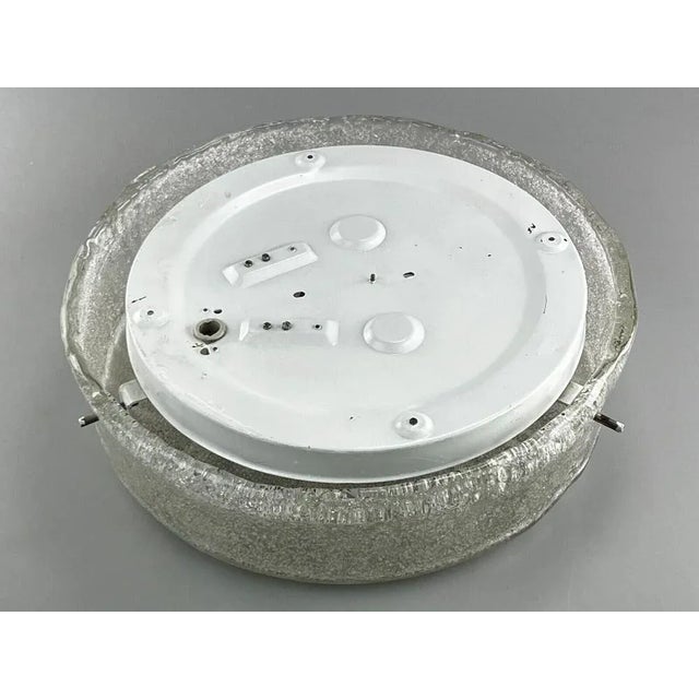 Mid-Century Modern Flush Mount in Ice Glass from Hillebrand, 1960s For Sale - Image 4 of 13