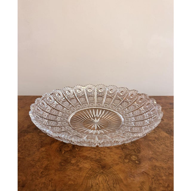 Large Antique Edwardian Cut Glass Dish, 1900 For Sale - Image 6 of 6