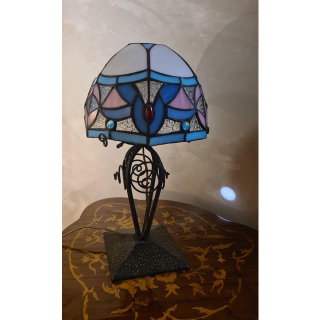 Antique Wrought Iron Table Lamp, 1900s For Sale - Image 11 of 12