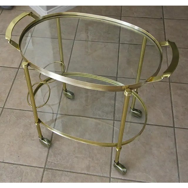 1970s 1970s Italian Brass Tea Cart For Sale - Image 5 of 13