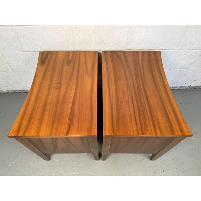 Mid-Century Curved Front Night Stands - a Pair For Sale - Image 4 of 12