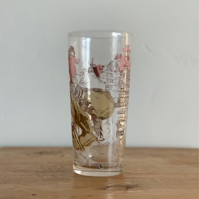 Hazel-Atlas Vintage Hazel-Atlas Cowboy Rodeo Themed Tall Highball Drinking Glassware- Set of 2 For Sale - Image 4 of 6