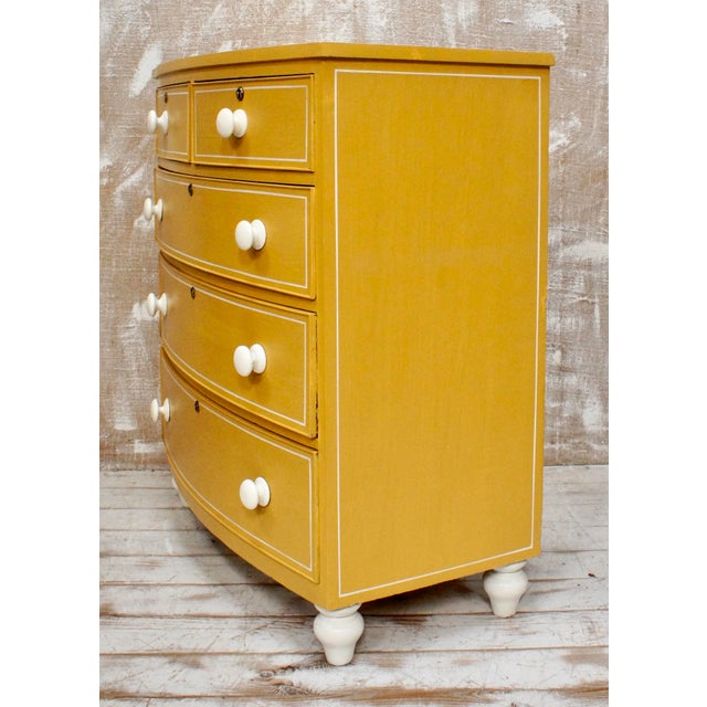 Victorian Bow Fronted Chest of Drawers, 1870 For Sale - Image 6 of 11