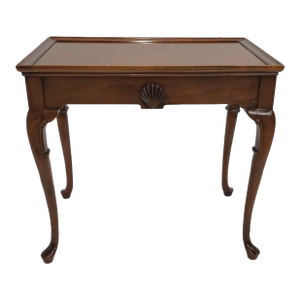 Mid 20th Century Queen Anne Style Mahogany Tea Table With Pull Out Trays