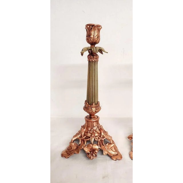 Metal Candleholders, France, 1970s, Set of 2, in Restored conditions. Designed 1970 to 1979