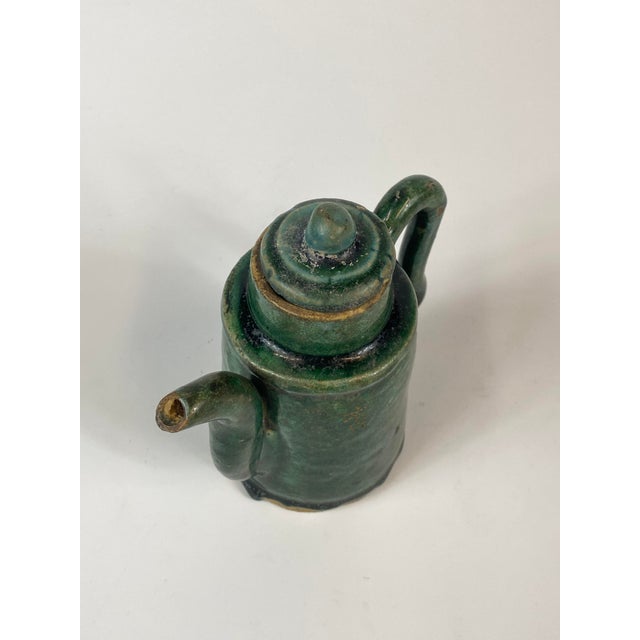 Mid 19th Century Mid 19th Century Green Glazed Shiwan Ware Winepot For Sale - Image 5 of 9