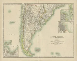 Antique Map of South America by Johnston, 1909