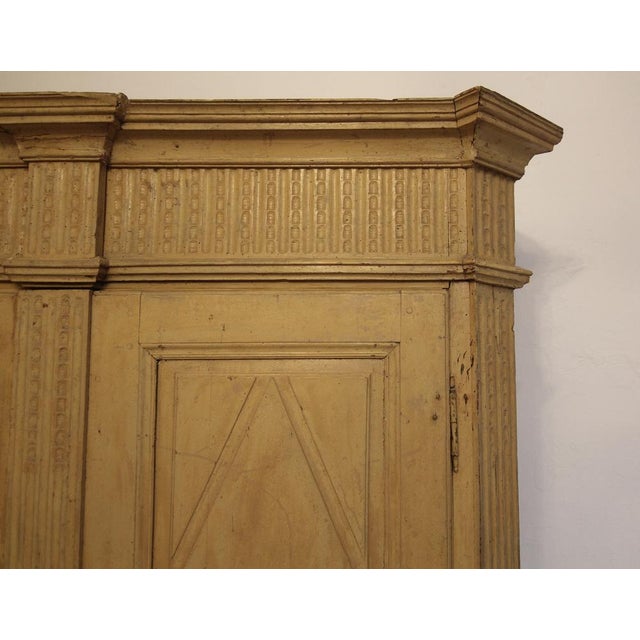 Yellow Neoclassical Painted Wardrobe, 1800 For Sale - Image 8 of 18