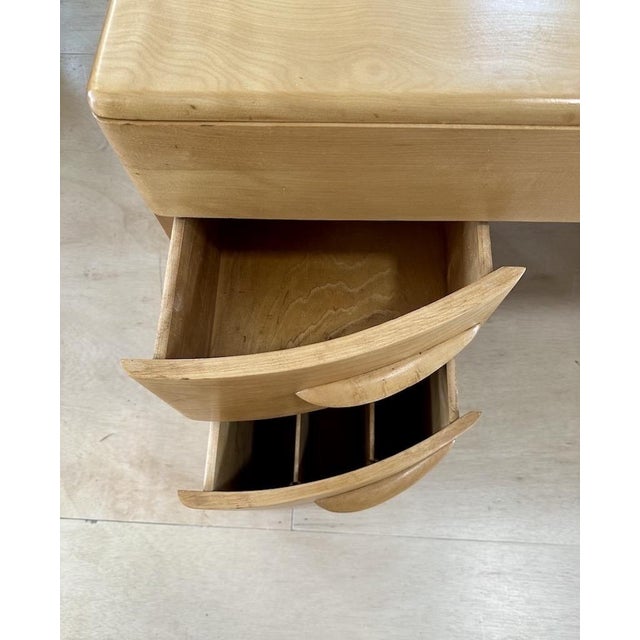 Vintage Heywood Wakefield Kneehole Desk For Sale In Boston - Image 6 of 12