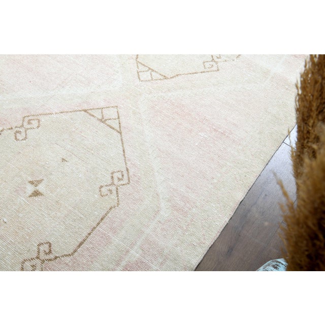 1970s Vintage Handmade Wool Cotton Pink Runner Rug For Sale In San Francisco - Image 6 of 11