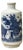 Small Blue White Handpaint Scenery Graphic Porcelain Vase For Sale