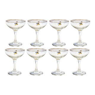 Midcentury Babycham Sparkling Wine/Champagne Stems For Sale
