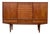 1950s Danish Teak Tall Sideboard / Highboard With Inlaid Veneer Design For Sale