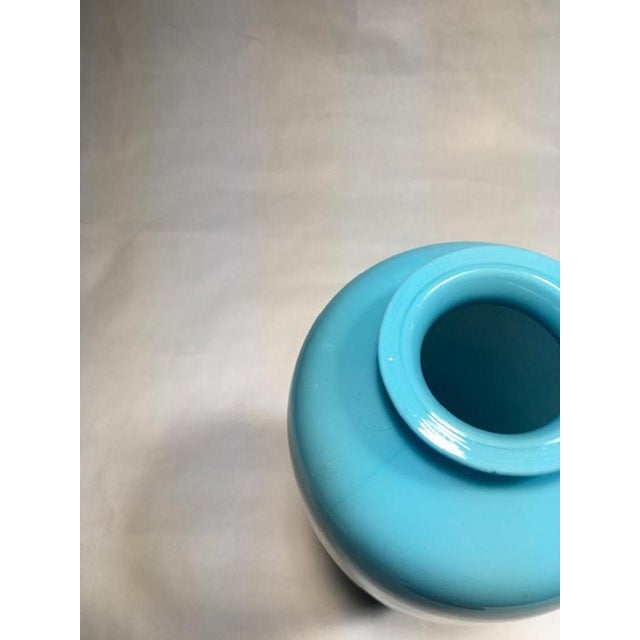 Italian Postmodern Design Murano Glass Light Blue Vase, 1990s For Sale - Image 12 of 18