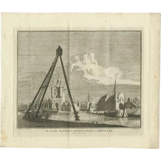 Mid 18th Century Tirion, Port of Zierikzee, 1751, Paper For Sale - Image 5 of 5