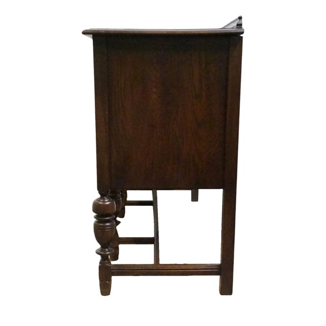 Bernhardt Furniture Solid Walnut Gothic Jacobean Style 60" Sideboard Buffet 225-105 For Sale - Image 12 of 15