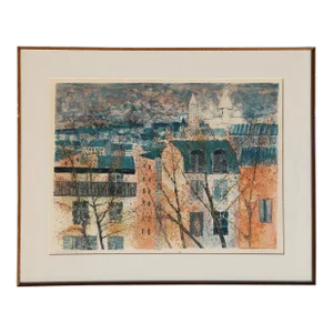 La Colline Montmarte, Guy Bardone Lithograph, Signed in Pencil