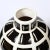 Mid-Century Modern Black & White Ceramic Elliptical Grid Form "Grenade" Vase For Sale - Image 10 of 11