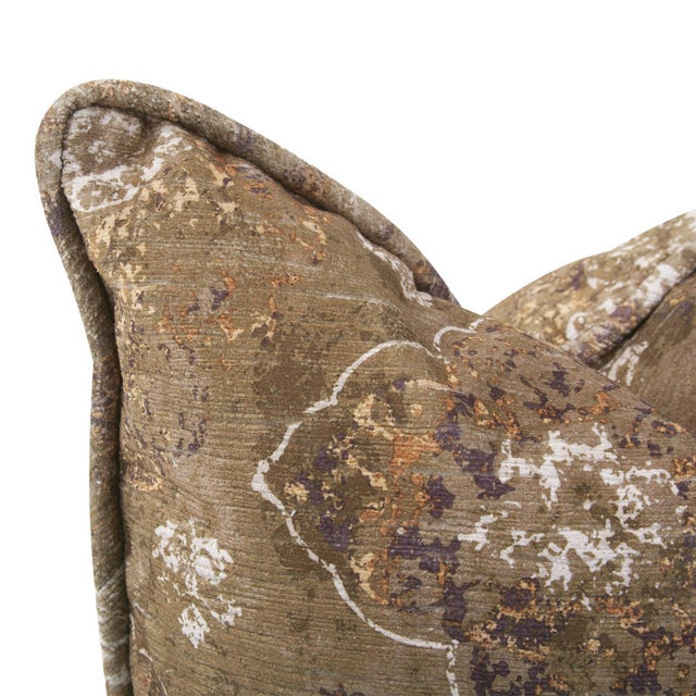 Kenneth Ludwig Chicago 20 x 20 Pillow Baroque Moss - Down Insert For Sale - Image 4 of 7