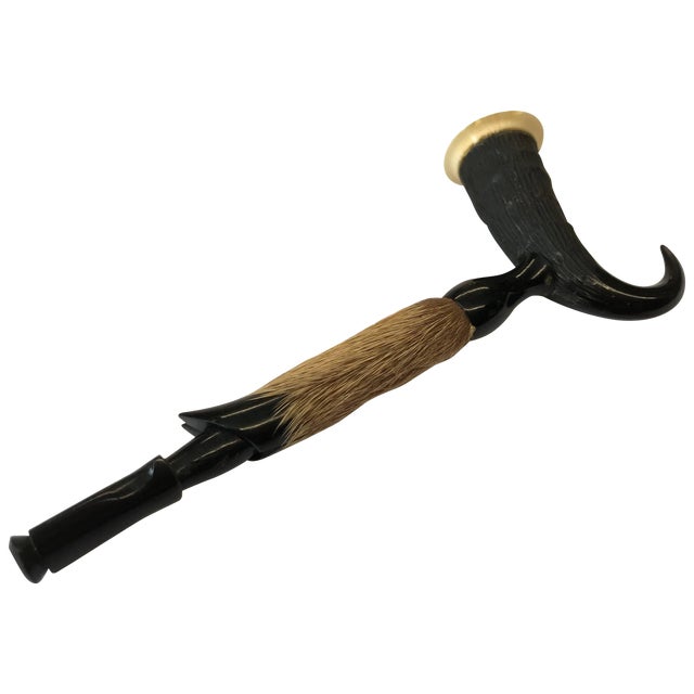 Pipe Made From Deer Antler, Hide and Resin For Sale