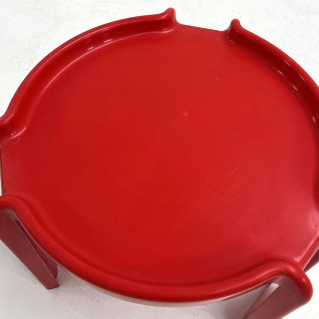1970s Red Side Table by Giotto Stoppino for Kartell, 1970s For Sale - Image 5 of 8