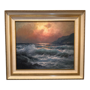 Alex Dzigurski Sunset on the Pacific Ocean on Canvas, Framed