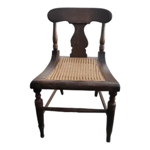 Early 20th Century American Victorian Cane Seat Low Side Chair