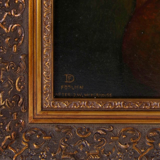 Dirk Foslien "Nymph After John William Waterhouse" Oil on Board For Sale - Image 4 of 5