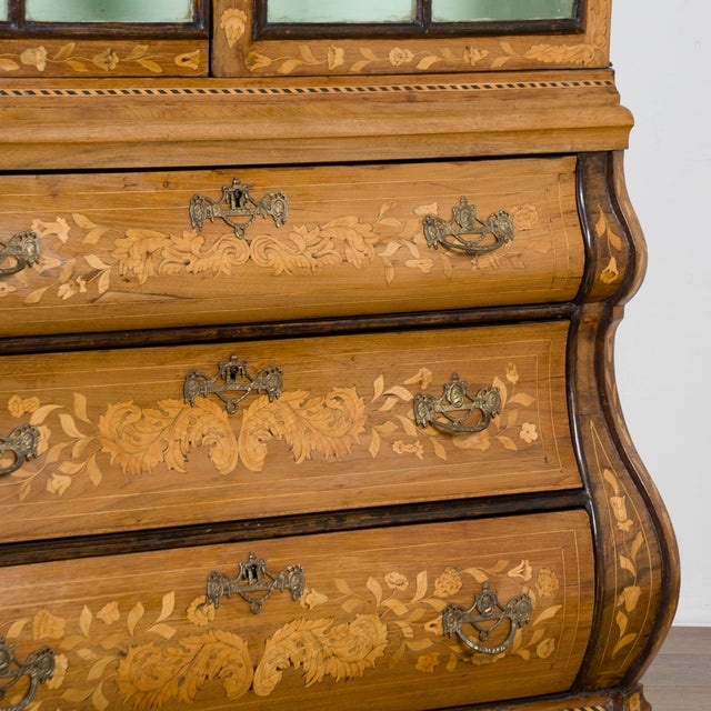 Early 19th Century Dutch Marquetry Inlaid Display Cabinet For Sale - Image 12 of 18