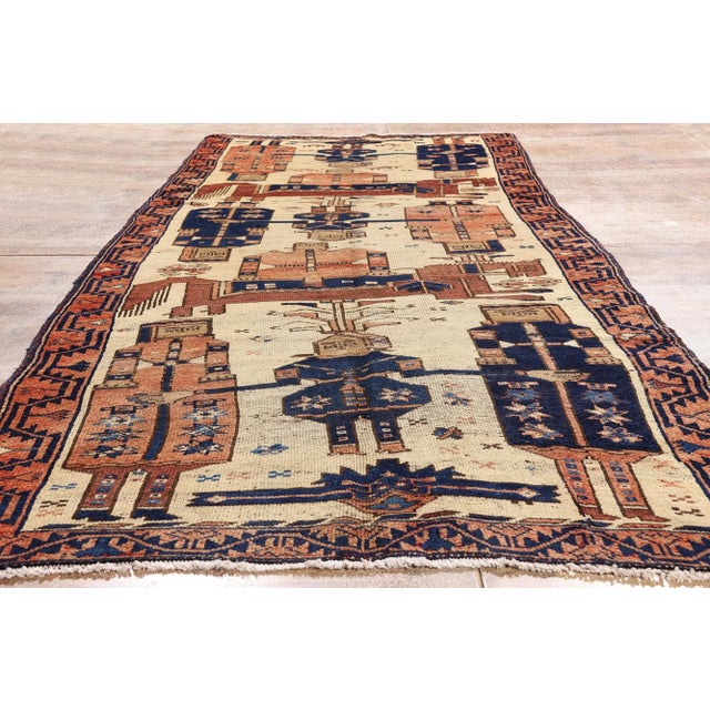 Antique Persian Shiraz Pictorial Rug, 04'07 X 11'09 For Sale - Image 9 of 10